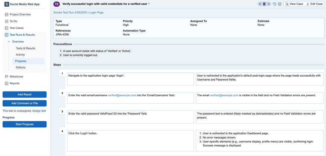 Test Case Management Examples